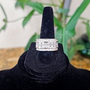 Travel eternity ring, sterling silver and cz